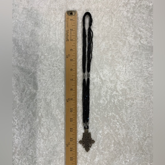 ! Vintage Handmade Statement Necklace, Beaded with Celtic Pendant - Picture 6 of 9